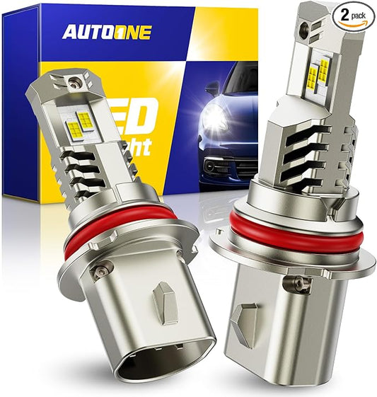 AUTOONE HB5/9007 LED Light Bulbs, OEM Size Direct Fit 900% Brighter, 6000K 10YR Lifespan, Fog Lights Replacement, Pack of 2