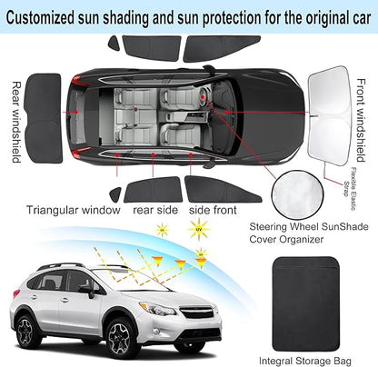 TINGLU Window Shades for Subaru Crosstrek 2013 2014 2015 2016 2017 Accessorie Car Side Full Windows Rear Triangular Windshield Sun Shade Sun UV Rays & Privacy Protection for Camping,Napping 8PCS
