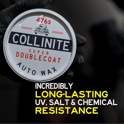 Collinite 476 Super Doublecoat Paste Wax - High Gloss Shine + Ultra Durable Hydrophobic Beading & Long-Lasting Paint Protection for Cars, Trucks, and Motorcycles (9 fl oz) 3 Pack