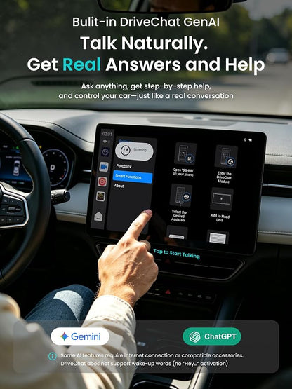 Wireless Carplay Adapter - Magic AI Box CarPlay Android Auto Wireless, Dual Wi-Fi & BT USB Playback, AI-Powered, OTA, Video Box for YouTube, Netflix, CB4CT-BK
