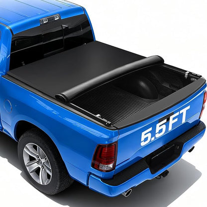 RHOBRA Soft Roll-up Truck Bed Tonneau Cover Compatible with 2007-2026 Toyota Tundra with 5.5ft Bed, 26.5oz Vinyl Soft Truck Bed Cover, Weather Resistant Bed Cover