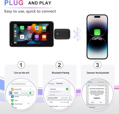 REYTID Wireless CarPlay Adapter for iPhone,Apple car Play Adapter Dongle,Convert Wired to Wireless,Plug & Play,Mini USB Design, No Delay & Stable Control for Apple iOS 10+