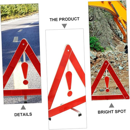 4pcs Car Warning Triangle Kit Portable Reflective Emergency Sign with Tripod for Roadside Safety and Wind Resistant for Vehicle Maintenance and Road Construction