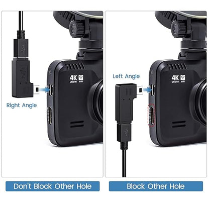 Dash Cam Power Cord Mini USB for Rove R2-4K, 11.5 ft Cable for Rexing V1 Camera, with USB C Adapter