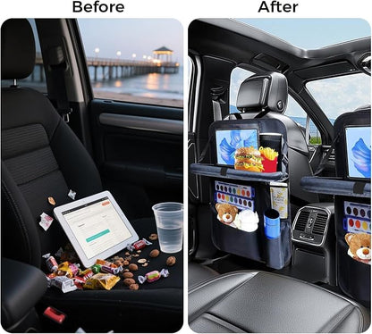Backseat car organizer(2-Pack),9 storage pockets, car organizer with tablet holder,Car travel essentials for long trips，Car organizers and storage