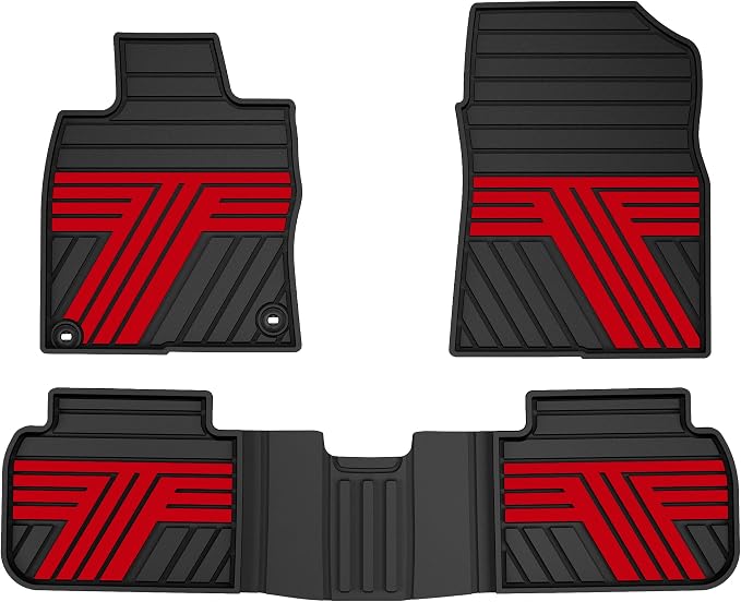 Floor Mats Fit for Honda Civic 2022-2025 2026 Sedan Hatchback Si (Include Sport), with&w/o USB Port | for Acura Integra 2023-2026, All Weather Car Floor Liners, Black & Red (Not for Hybrid)