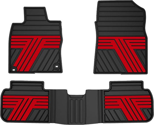 Floor Mats Fit for Honda Civic 2022-2025 2026 Sedan Hatchback Si (Include Sport), with&w/o USB Port | for Acura Integra 2023-2026, All Weather Car Floor Liners, Black & Red (Not for Hybrid)