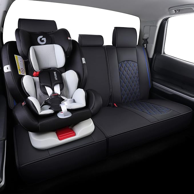 YIERTAI Rear Seat Covers for Tundra SR5 2008 2009 2010 2011 2012 2013 2014 2015 2016 2017 2018 2019 2020 2021 2022 2023 2024 2025 2026 Compatible with Split Bench 40/60(1 Rear Seat Cover/Black-Blue)