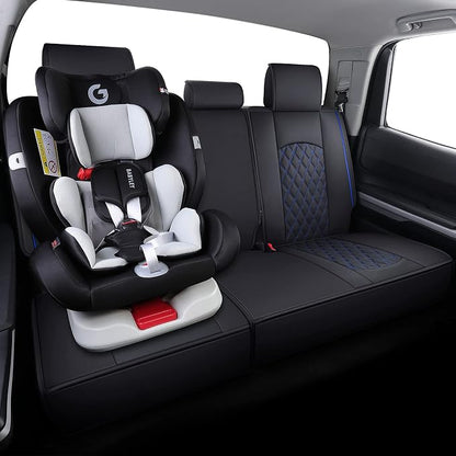YIERTAI Rear Seat Covers for Tundra SR5 2008 2009 2010 2011 2012 2013 2014 2015 2016 2017 2018 2019 2020 2021 2022 2023 2024 2025 2026 Compatible with Split Bench 40/60(1 Rear Seat Cover/Black-Blue)