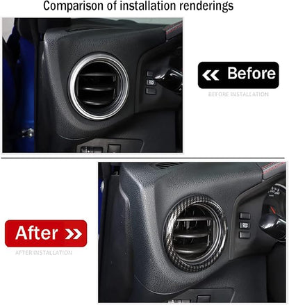 Car Accessories Fit for Subaru BRZ &Toyota 86 Accessories 2012-2020 Interior Center Consoles Decoration AC Air Outlet Vent Front + Side Frame Trims Cover kit (Carbon Fiber Style) ABS 2 PCS