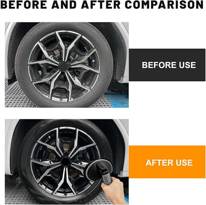 Car Tire Shine Applicator, High-Density Vehicle Wheel Polishing Brush with Anti-Slip Handle, Universal Tyre Detailing Tool Sponge Pad Dressing Applicator for Most Vehicles