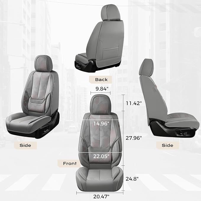Coverado Seat Covers, Car Seat Covers Front Seats, Leather Seat Covers for Cars, Car Seat Protector Waterproof, Gray Car Seat Cushion, Front Carseat Cover Universal Fit for Most Cars Camo