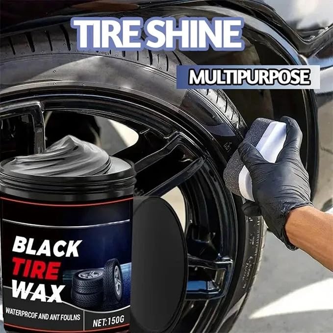 Tire Wax Black | Automotive Tyre Nourishing | Auto Wheel Coating Paste | for Mechanics Drivers Detailers Groomers Modifiers Racers Restorers Trucks SUVs RVs Sedans Garages Shops