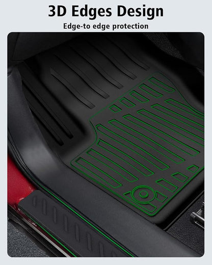 Floor Mats & Cargo Liner Custom Fit for Ford Escape & C-max 2013-2019, Door Sill Guards, All Weather TPE Rubber Anti-Slip 1st & 2nd Row & Trunk Mat Floor Liners for Escape 2019 Accessories