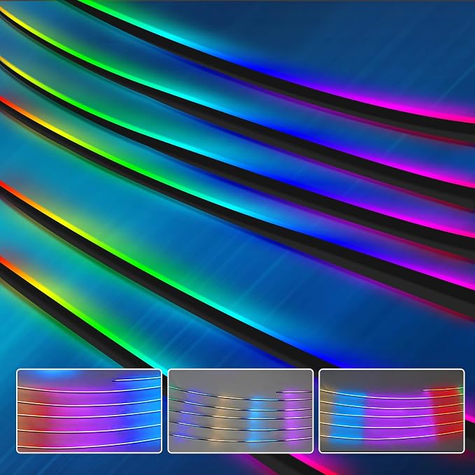 Dreamcolor Acrylic Interior Car Light Automotive Ambient Light Kits with APP Control 16 Million Color Fiber Optic Car LED Strip Light (29inch Light Strip)
