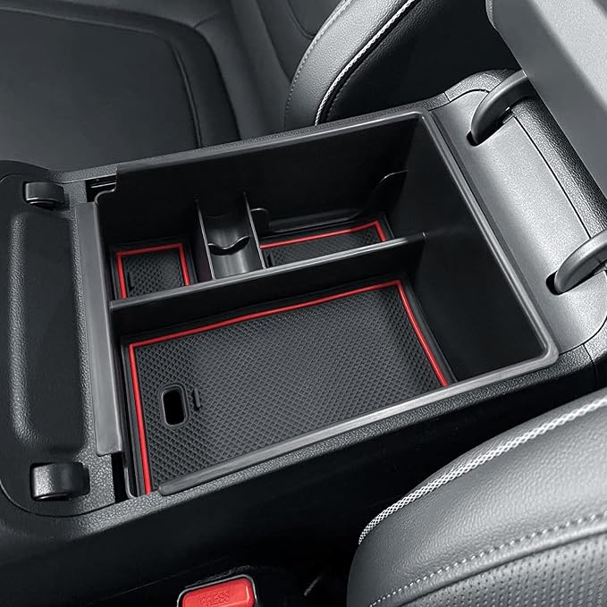 HGWEI Center Console Organizer Compatible with 2022-2024 Hyundai Tucson & Santa Cruz 2022-2025 Interior Accessories Armrest Storage Box Insert Tray (Not for 2025 Limited/Hybrid/Plug-in Hybrid) Red