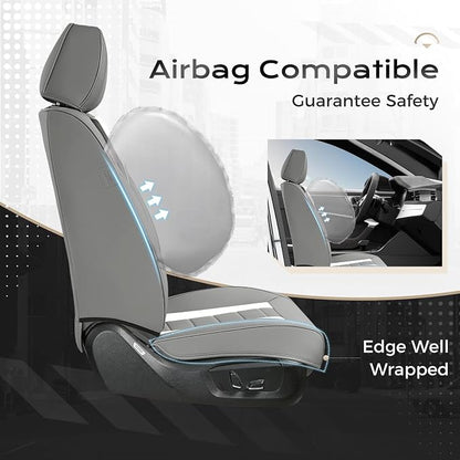 Coverado Car Seat Covers Full Set, Seat Covers for Cars, Front Seat Covers and Back Seat Cover Waterproof Leather Automotive Seat Cover, Universal Car Interior Protectors Cushion for Most Cars