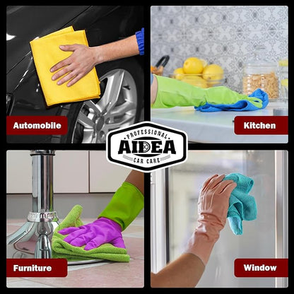 AIDEA Microfiber Cleaning Cloth, 600PK, Microfiber Towels for Cars, Shop Towels Cleaning Rags, Premium Wash Cloths, Absorbent Towel for SUVs, House, Kitchen, Commercial, Cleaning Supplies 12×12"