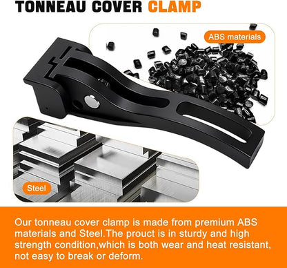 Truck Tonneau Cover Replacement Installation Accessory for Hard Tri-fold & Quad-fold Truck Bed Cover Include Nut, T-Bolt(T-bar), Tonneau Cover Clamp, 4X Rear Clamp