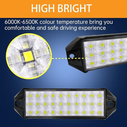 Flush Mount LED Pods, 7 Inch Surface Mount Slim LED Light Bar 12V 24V 40W for Vehicle Boat Truck Trailer Tractor ATV UTV Bumper Backup Lights Reverse Off Road Driving Fog Work Flood Lights 2Pcs
