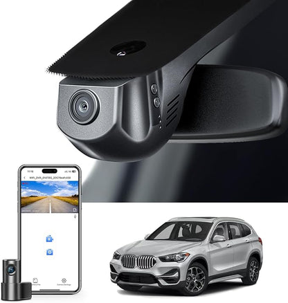 Mangoal Front 4K & Rear 1080p Dash Cam Custom for BMW X1 Gen2 F48/F49 2017 2018(Model A), sDrive28i xDrive28i, OEM Style, 2160P UHD Video, WiFi & APP, 128GB Card