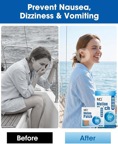 MQ Motion Sickness Patch,50 Count,Non Drowsy Sea Sickness Patches Behind Ear for Cruise Ship Travel, Waterproof Car Sick Patches Fast Acting & Long Last 72H