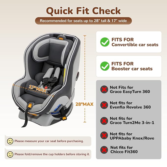YOREPEK Foldable Car Seat Travel Bag with Wheels, Rolling Gate Check Carseat Bags for Air Travel, Padded Car Seat Carrier For Airport, Clear Pocket for Baby Travel Essentials