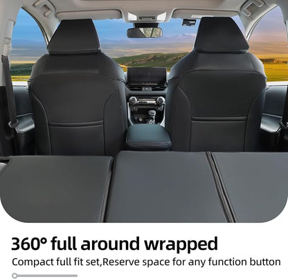 Lolcar Rav4 Seat Covers Custom Fit for Toyota Rav4 (for Hybrid) 2019-2025 LE,XLE,XLE Premium,Limited,Woodland Edition, Leather Truck Seat Cover Full Set for SUV,Faux Leather(Grid Black)