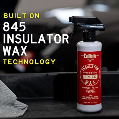 Collinite S-845 Insulator Wax Speed-Carnauba + Polymer Sealant+Spray Wax Topper. High Gloss Shine + Paint Protection & Durable Hydrophobics. Fast Spray& Wipe Results for Cars, Trucks, RV (16 fl oz)