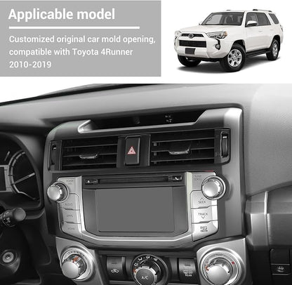 Hoolcar Dashboard Center Console Navigation Trim Panel Decoration GPS Interior Cover Trim Accessories Compatible with Toyota 4Runner 2010-2019, Matte Black