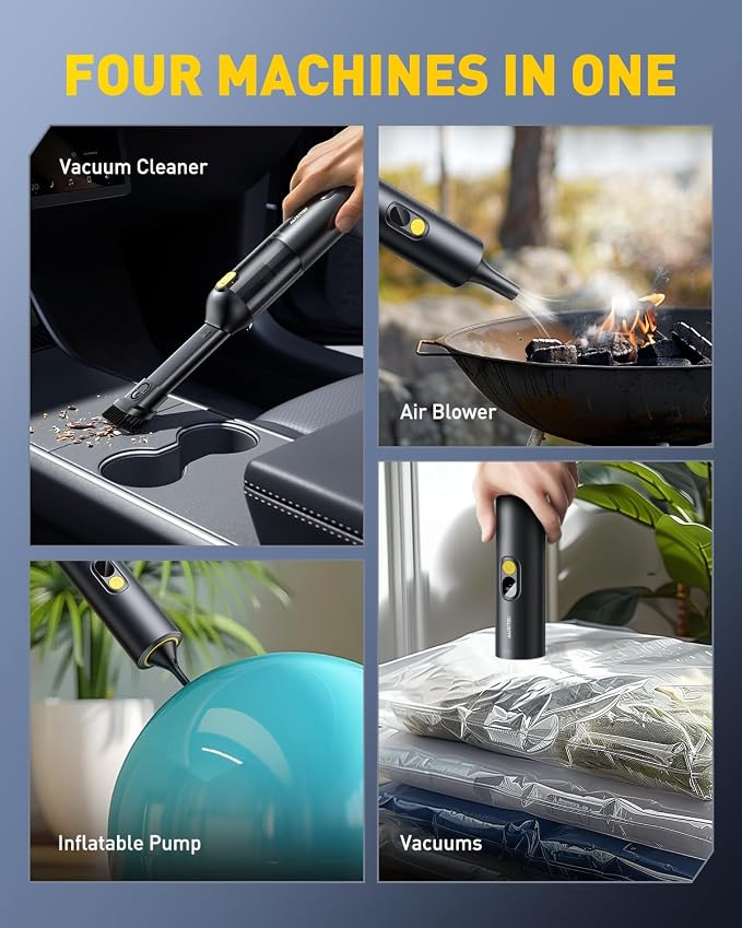 AUXITO Car Vacuum Portable Cordless 14000Pa Suction, Handheld Vacuum Blow & Suction 2 in 1, Small Vacuum Cleaner Hand Held Vacuum for Car, Home, Pet, Office, Ideal Gifts for Men & Women (Black)
