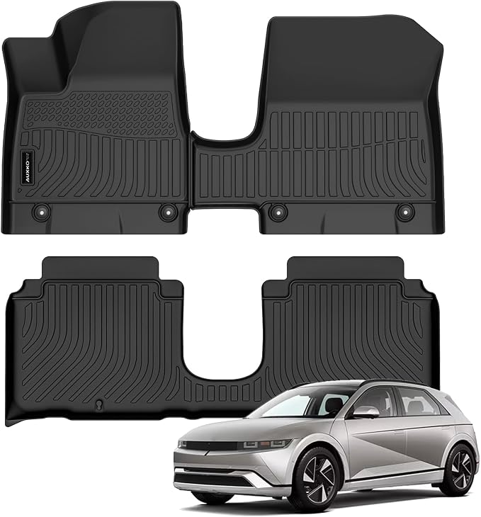 Auxko All Weather Floor Mats for Hyundai IONIQ 5 2026 2025 Movable Console Model TPE Liners All Season Accessories Guard Odorless Anti-Slip Floor Liners for Hyundai IONIQ 5