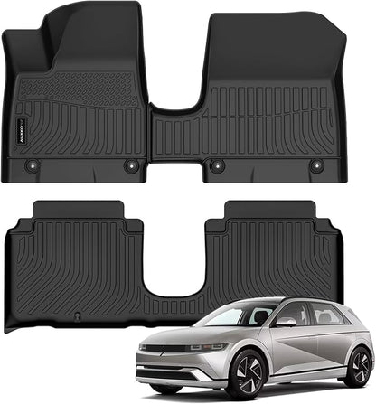 Auxko All Weather Floor Mats for Hyundai IONIQ 5 2026 2025 Movable Console Model TPE Liners All Season Accessories Guard Odorless Anti-Slip Floor Liners for Hyundai IONIQ 5
