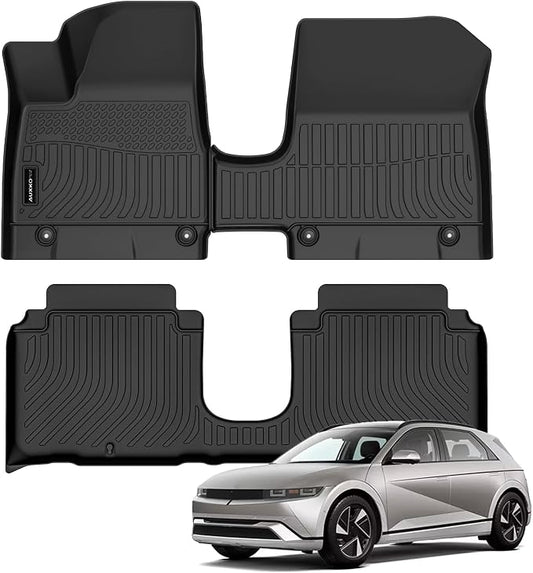 Auxko All Weather Floor Mats for Hyundai IONIQ 5 2026 2025 Movable Console Model TPE Liners All Season Accessories Guard Odorless Anti-Slip Floor Liners for Hyundai IONIQ 5