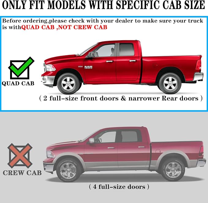 COMNOVA 6 Inches Quad Cab Running Boards for 2019-2026 Dodge Ram 1500 Quad Cab/Extended Cab, Side Steps Nerf Bars Running Boards & Steps for Dodge Ram Made with Stainless Steel.