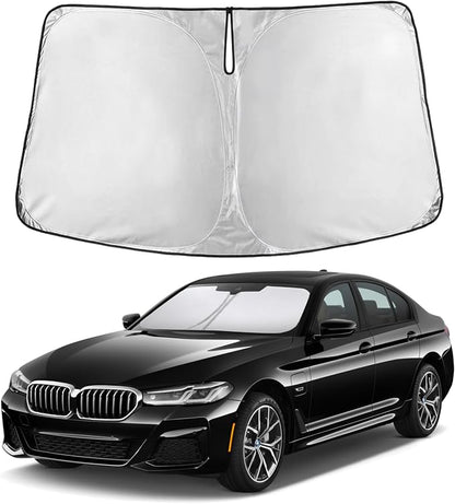 EcoNour Windshield Sunshade Compatible for BMW 5 Series G30 G31 2017-2021 2022 2023, Sun Visor for Front Windshield & Window Sun Shade Cover, UV Heat Blocker & Protector, Car Accessories
