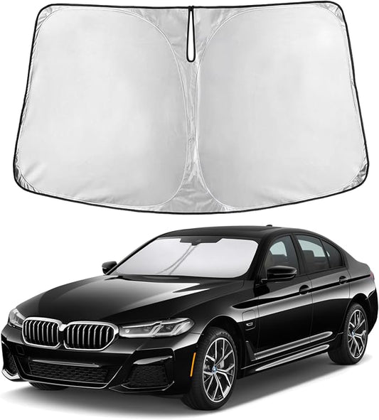 EcoNour Windshield Sunshade Compatible for BMW 5 Series G30 G31 2017-2021 2022 2023, Sun Visor for Front Windshield & Window Sun Shade Cover, UV Heat Blocker & Protector, Car Accessories
