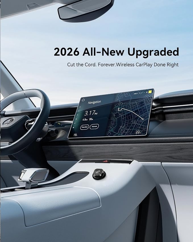 Spedal 2026 Wireless CarPlay Apapter USB C, Plug & Play Auto-Connect, Compatible with Vehicles from 2016 with Series CarPlay/Android Car, 5G/2.4G Dual-Band WiFi, Stable Car Play Android Auto Dongle