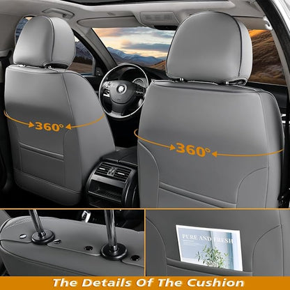 Coverado Car Seat Covers, Car Seat Covers Front Seats, 2-Pack Front Seat Cover, Nappa Leather Waterproof Seat Covers, Car Seat Protectors, Automotive Seat Covers Universal Fit for Most Vehicles