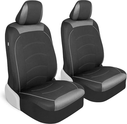 Motor Trend Black Cloth Car Seat Covers for Front Seats – Premium Automotive Bucket Seat Covers, Made for Vehicles with Removable Headrests, Interior Covers for Car Truck Van SUV Seat Protector