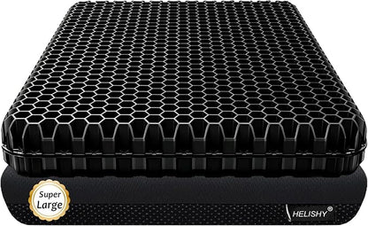 Gel Seat Cushion for Long Sitting Pressure Relief(Super Large & Thick) - Gel Cushions for Office Chairs - Tailbone Pain Relief Cushion, Sciatica & Back Support, Wheelchair Cushions & Car Seat Cushion