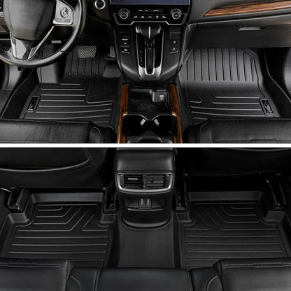 GORWARE Floor Mats for CRV, 3D Floor Liner Compatible with CR-V 2022 2021 2020 2019 2018 2017, Front and Rear Row Floor Liners for CRV 2017-2022 with All Weather Performance, 3 Pcs Car Floor Mat