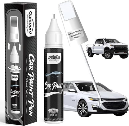 Summit/Olympic/Interstellar White(GAZ/WA8624/50U/50) for Chevrolet Touch Up Paint Pen, 2 in 1 Car Scratch Remover, Precise Color Match for Car Paint Scratch Repair, Quickly and Easily Fix Chips and Nicks