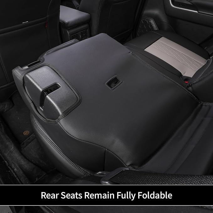 EKR Rav4 Seat Covers Custom Fit for Toyota Rav4(Gasoline) 2019 2020 2021 2022 2023 2024 2025 LE/XLE/XLE Premium/Limited,Leather Car Seat Cover Full Set for SUV,Faux Leather(Black+Light Gray-1)