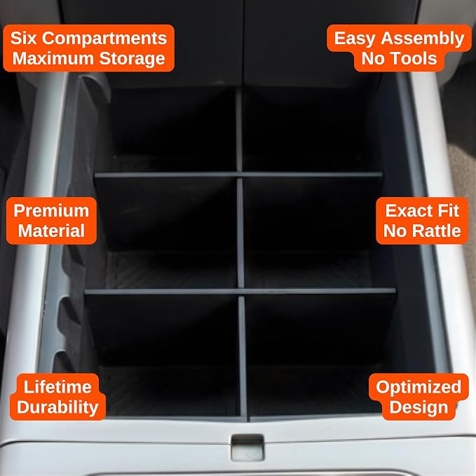 Vehicle OCD - Center Console Organizer for Ford F150 (2004-2008) (Floor Shift w/Bucket Seat Only) - Made in USA - SLX118