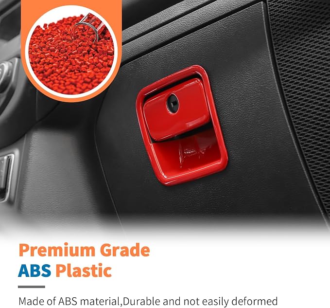 JeCar 11pcs Red Interior Trim Kit for 2024 2025+ Jeep Wrangler JL JLU & Gladiator JT