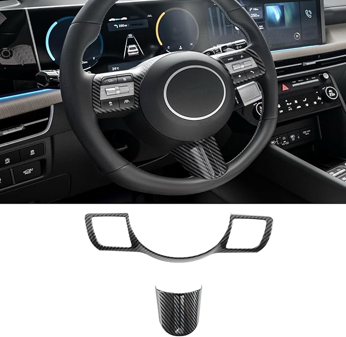 Interior Trim for Hyundai Sonata 2024 2025 2026 Carbon Fiber Gear Shift Panel with Steering Wheel Trim