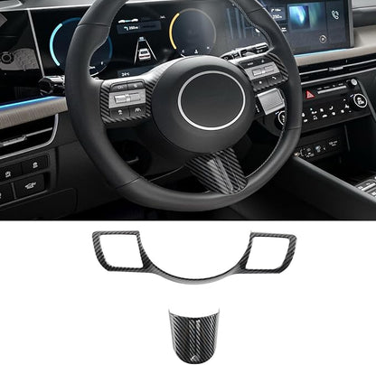 Interior Trim for Hyundai Sonata 2024 2025 2026 Carbon Fiber Gear Shift Panel with Steering Wheel Trim