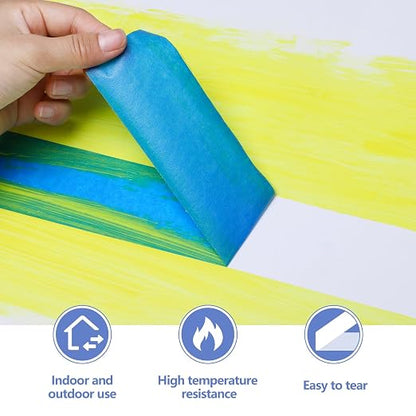 30Rolls Painters Tape 2 Inch Wide, Blue Masking Tape Bulk, 1.89 in x 55 Yd Blue Tape for Wall Painting Home Improvement DIY Crafts, Total 1650 Yards