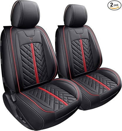 Tomatoman Tacoma Seat Covers Compatible with Toyota Tacoma 2005-2023 2024 2025 2026 Access Crew Double Cab Truck TRD Pro Trail Edition Limited SR5 Offroad Car Cushions (2 PCS Front/Black-Red)